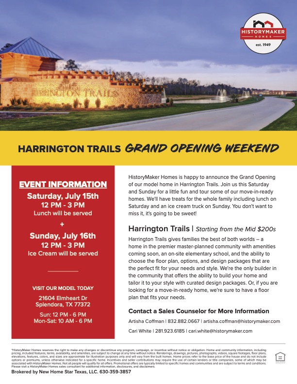 New Homes in Harrington Trails