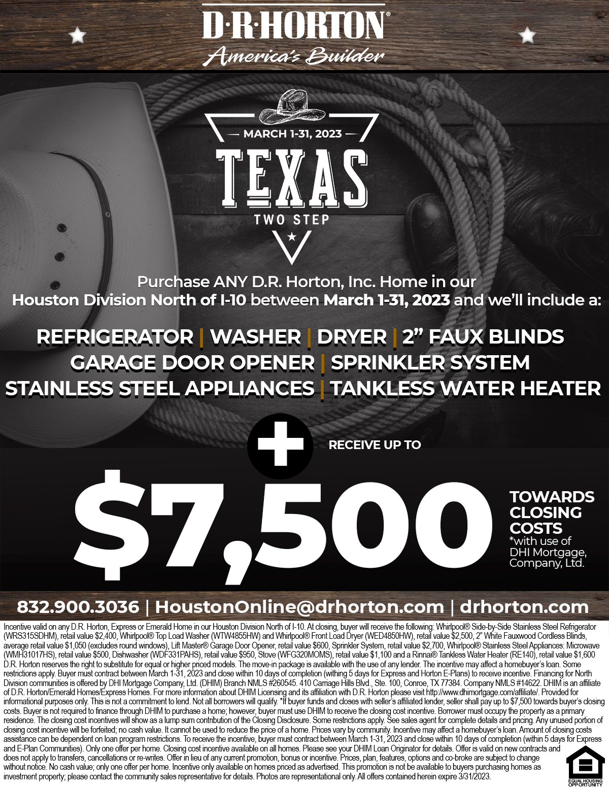 D.R. Horton Texas Two Step New Home Incentives March 131, 2023