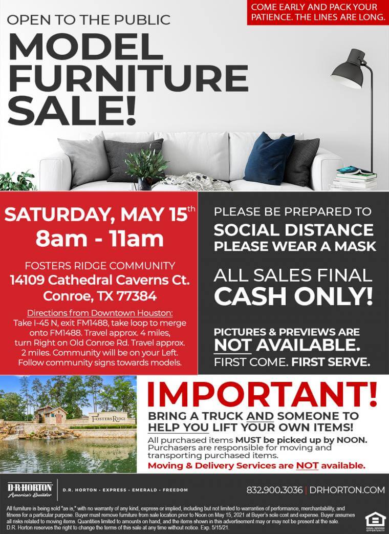 D.R. Horton Model Home Furniture Sale