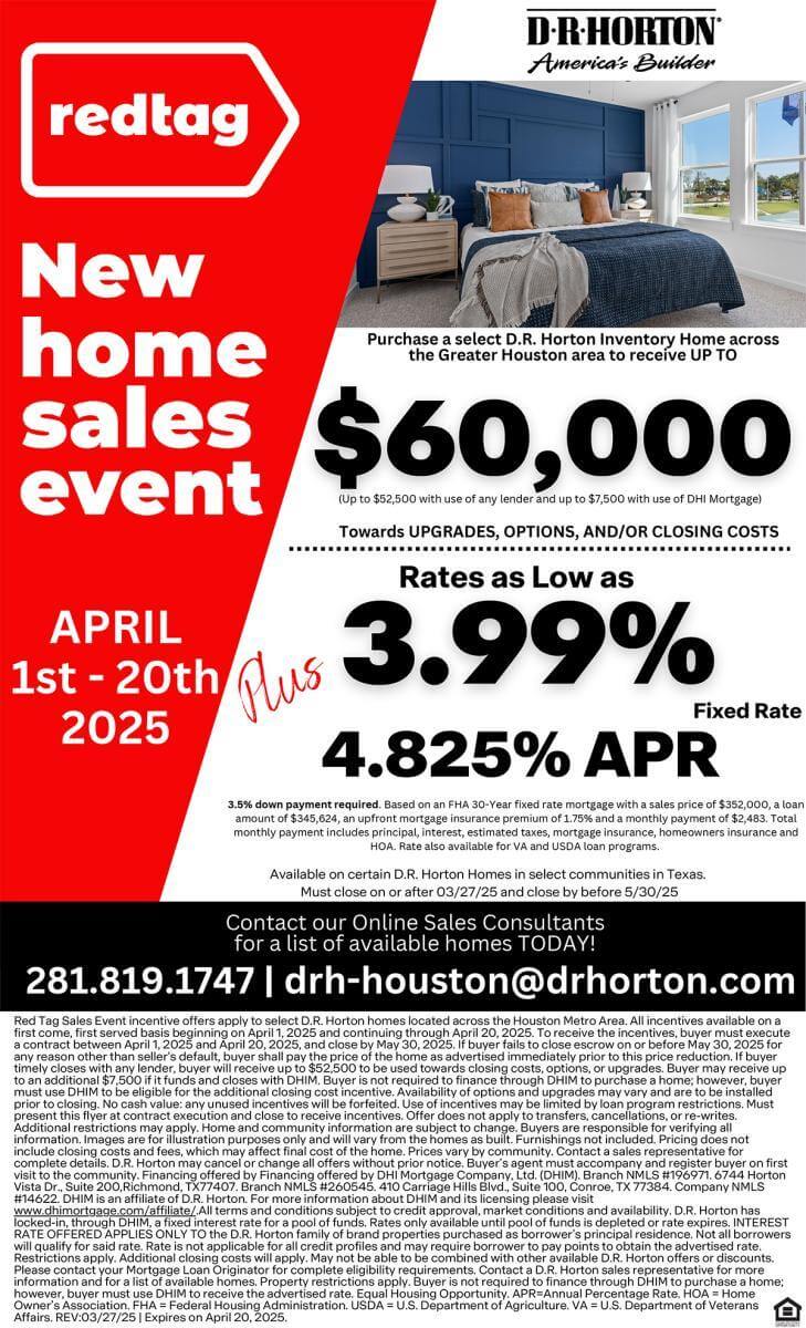 D.R. Horton Red Tag Sales Event