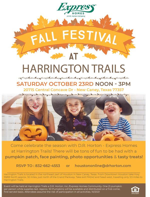 Come Celebrate at the Express Homes Harrington Trails Fall Festival